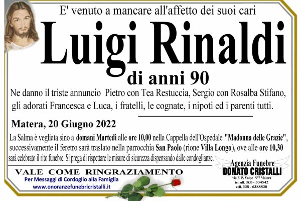 Luigi Rinaldi di anni 90