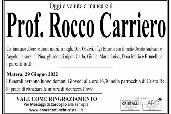 Prof. Rocco Carriero