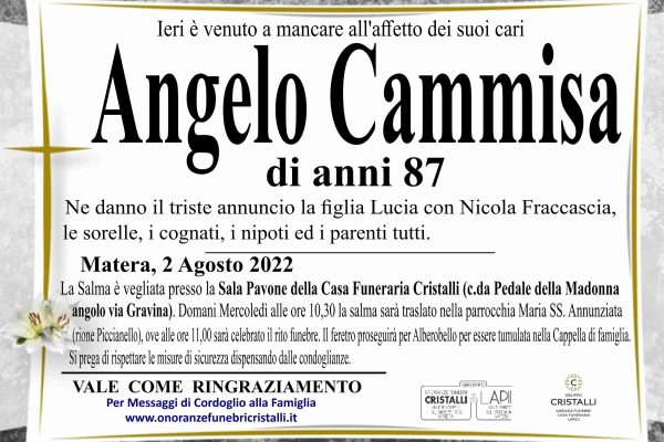 Angelo Cammisa di anni 87