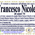 Francesco Nicoletti di anni 74