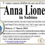 Anna Lionetti in Sabino di anni 89