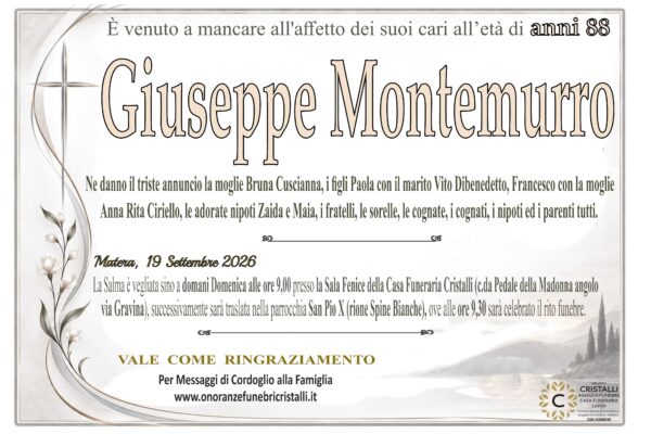 Giuseppe Montemurro di anni 88
