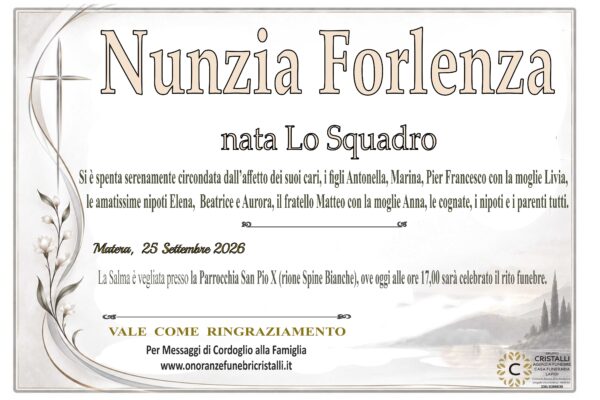 Nunzia Lo Squadro ved. Florenza
