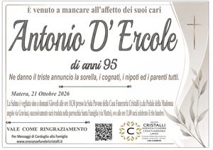 Antonio D’Ercole di anni 95