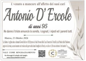 Antonio D’Ercole di anni 95
