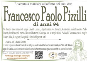 Francesco Paolo Pizzilli di anni 94