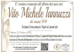 Vito Michele Iannuzzi di anni 94