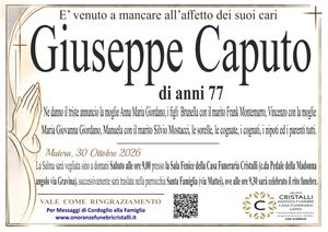 Giuseppe Caputo di anni 77